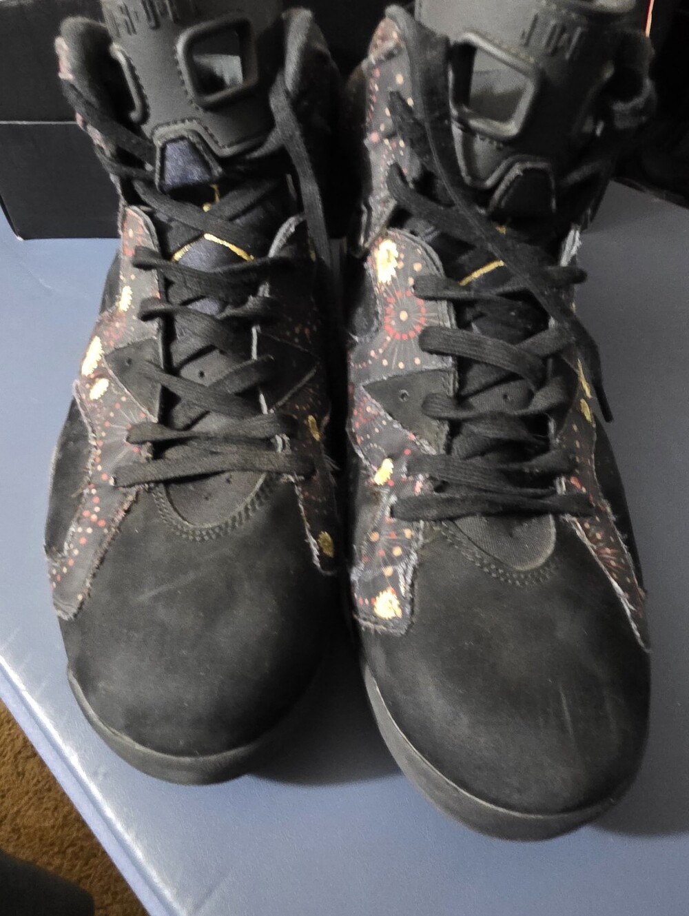 Jordan 6 "Chinese New Year, Size 11m. Pre-owned, Black High-Top Sneakers - Picture 10 of 13